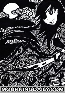 Sharpie Drawing - Anahita  From The Hunted